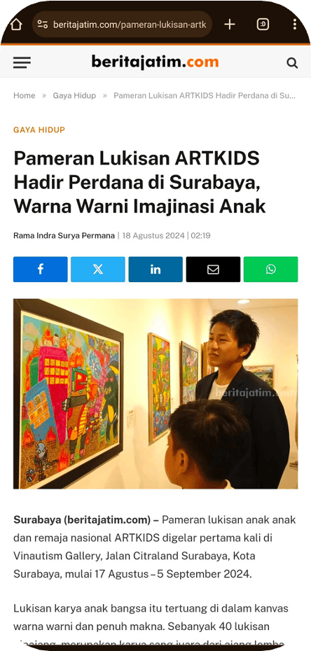 Pameran Lukisan ARTKIDS Hadir Perdana di Surabaya, Warna Warni Imajinasi Anak